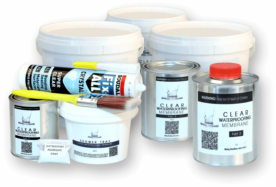 helpline DIY Leaky Shower Repair Kit Clear Waterproof Membrane Install Video
